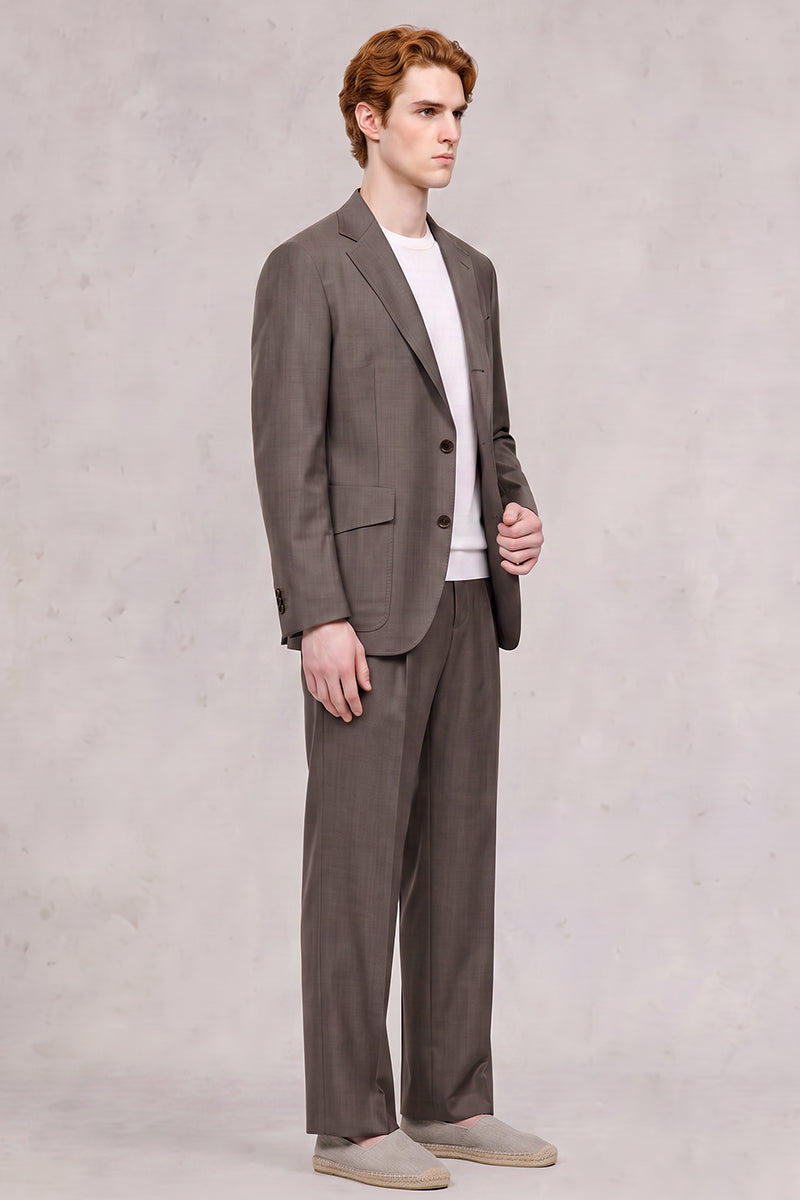 Completo marrone in lana merino