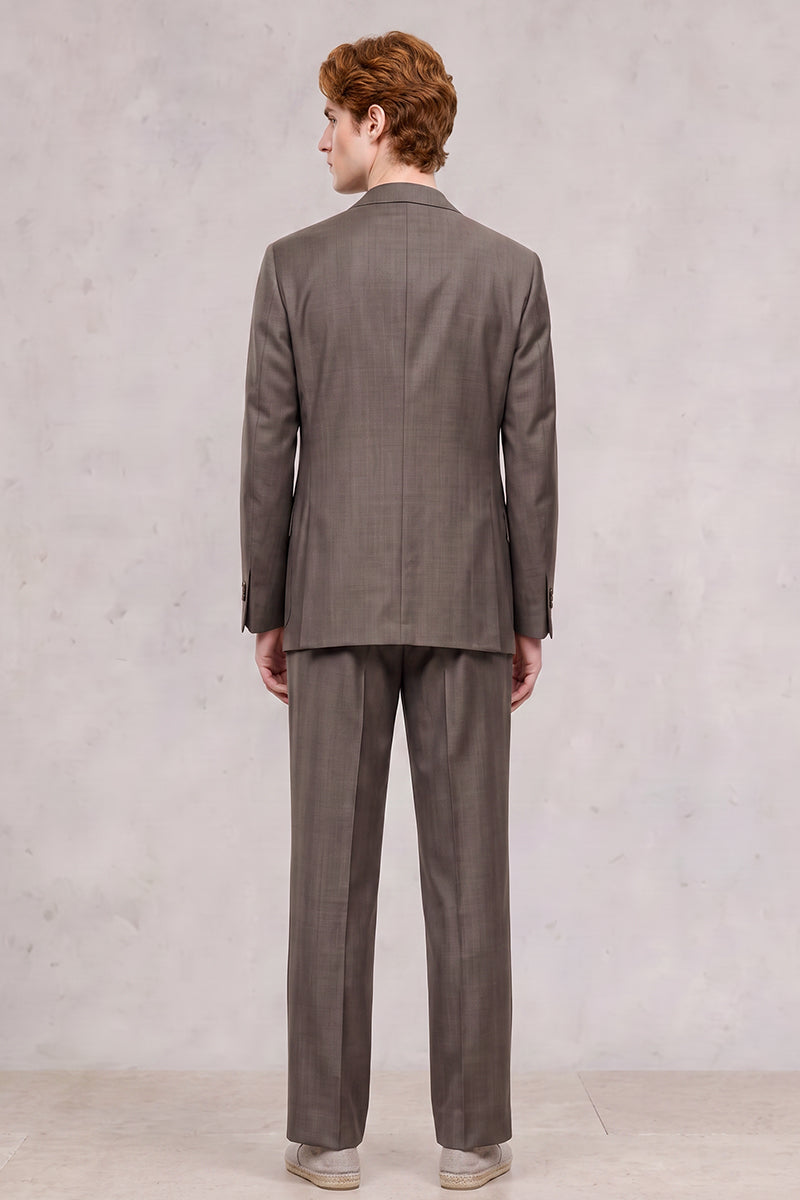 Completo marrone in lana merino