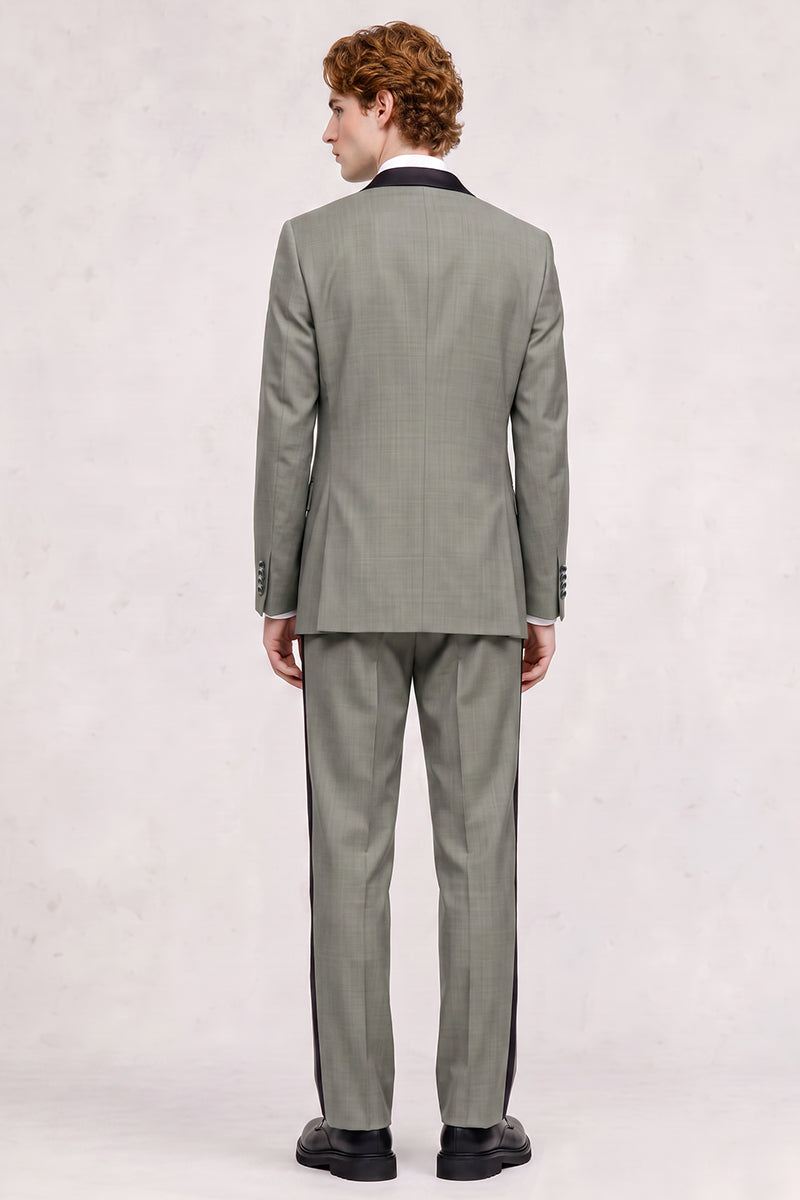 Traje de lana australiana fina verde