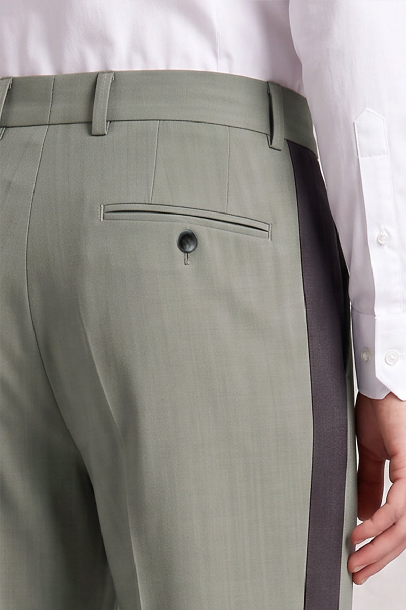Pantalones de traje de lana fina australiana verde