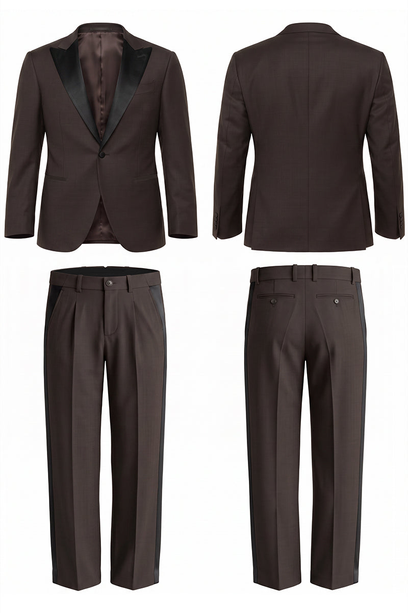 Brown 50% Merino Wool Suit