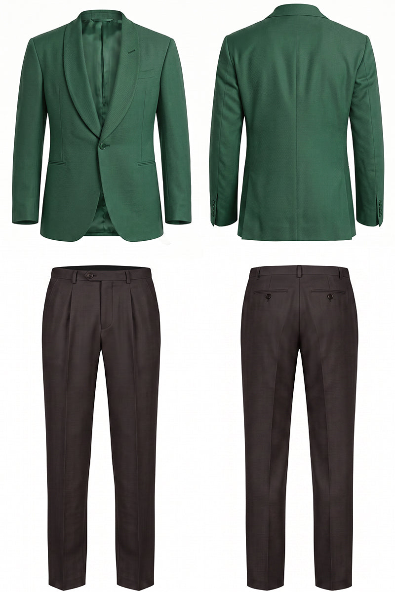 Costume en laine mérinos vert
