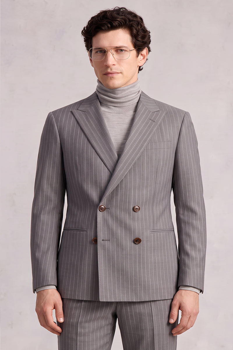 Gray 50% Merino Wool Suit