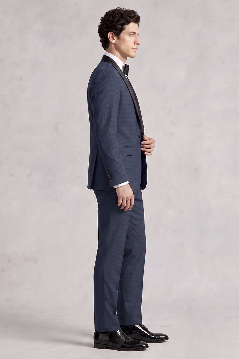블루 메리노 울 정장