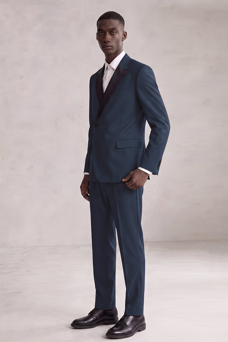 Blue 50% Merino Wool Suit