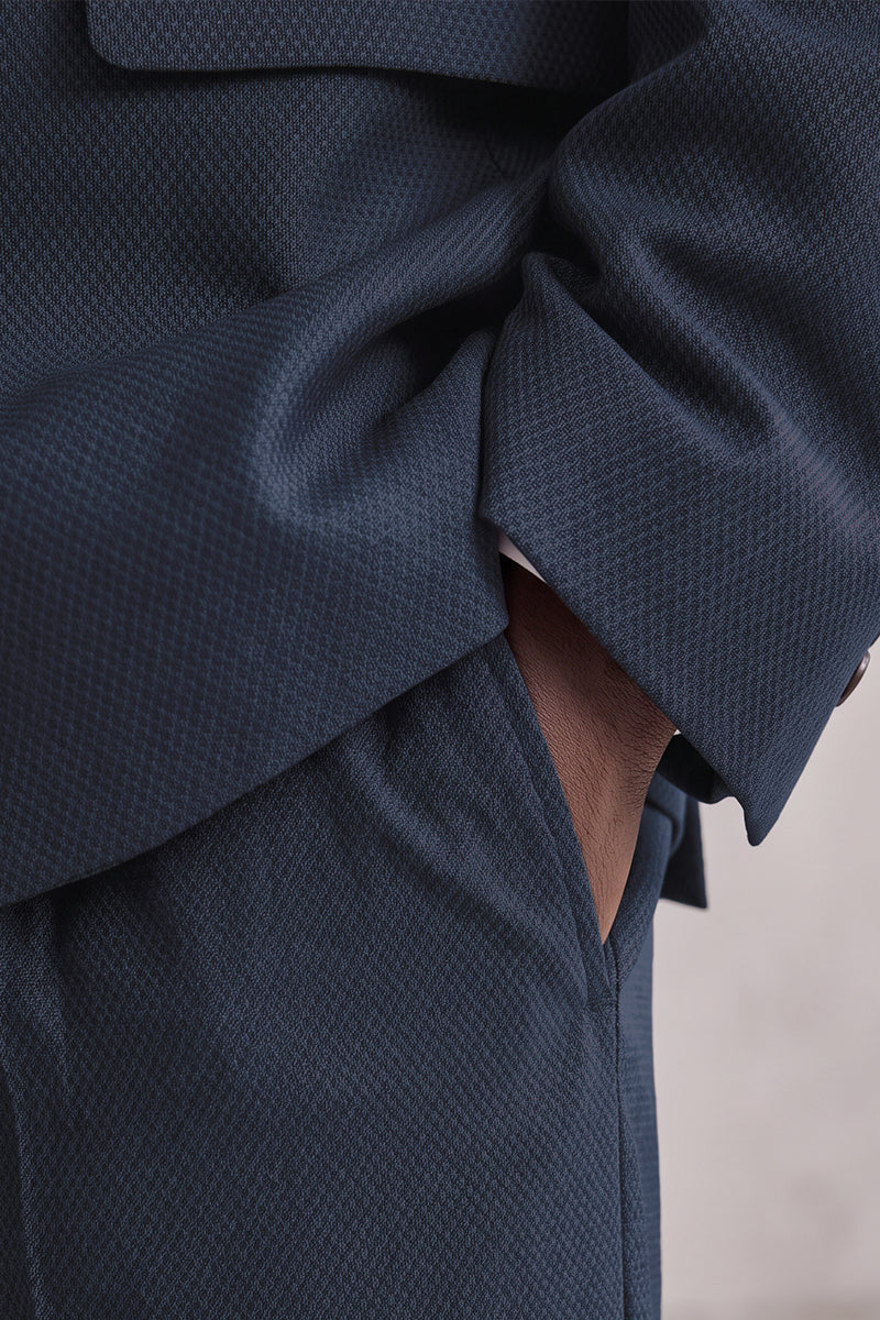 Pantalones de traje de lana merina azul