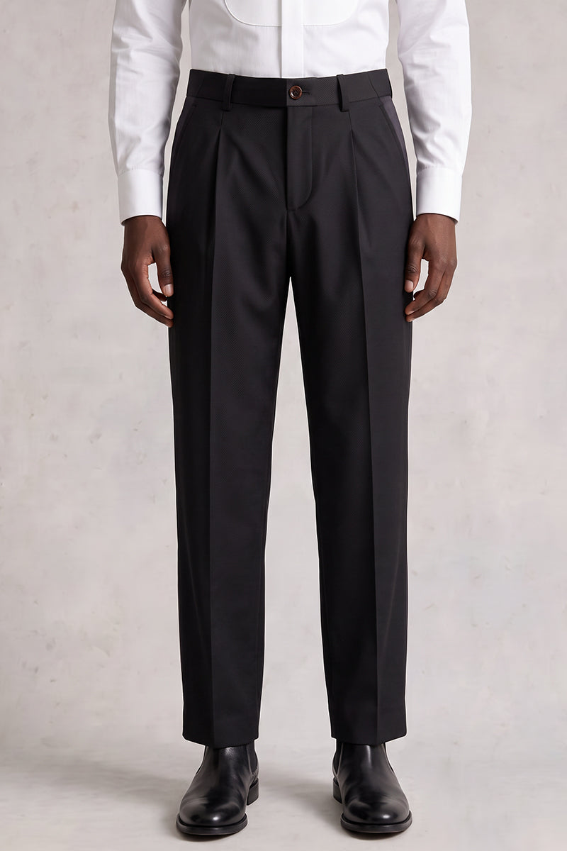 Black 30% Fine Australia Wool Suit Trousers