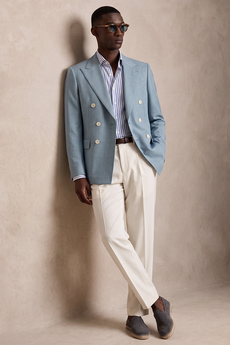 Blue 50% Merino Wool Suit