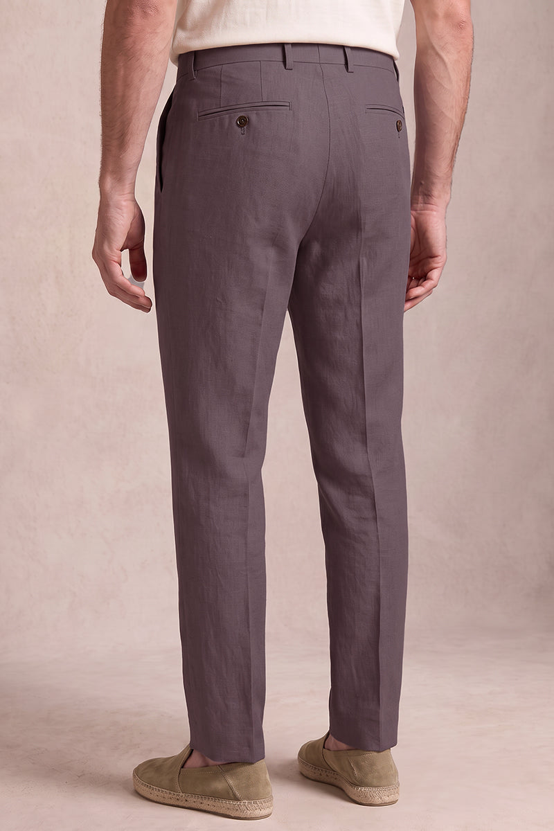 Pantalones de traje de lana merina marrón