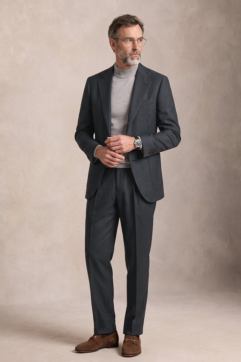 Black 50% Merino Wool Suit