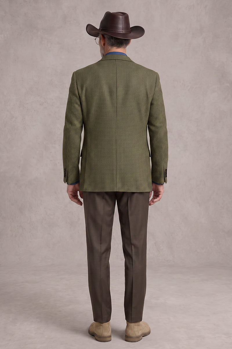 Traje de lana merina verde