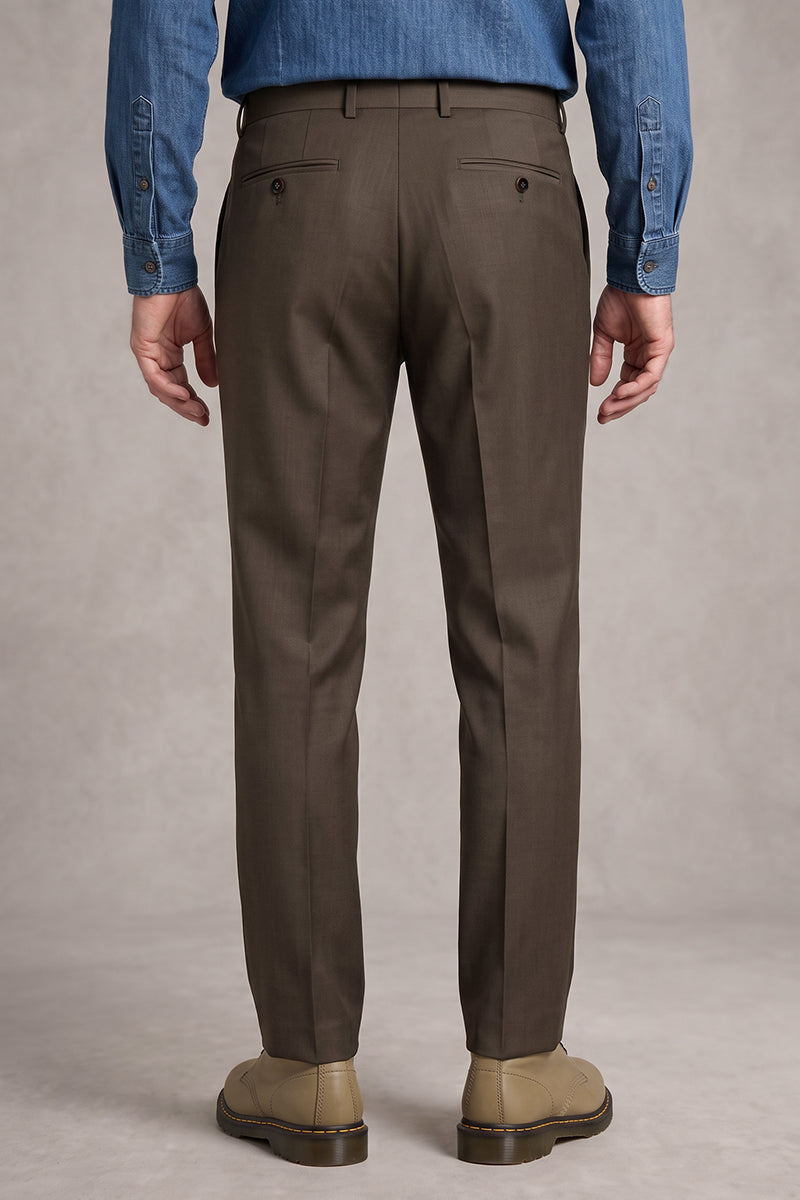 Pantalones de traje de lana merina marrón