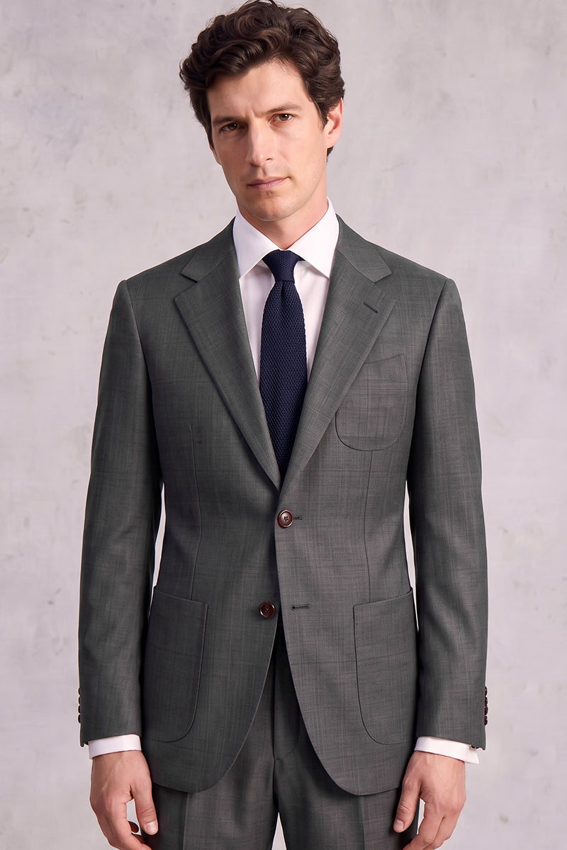 Gray 60% Merino Wool Suit