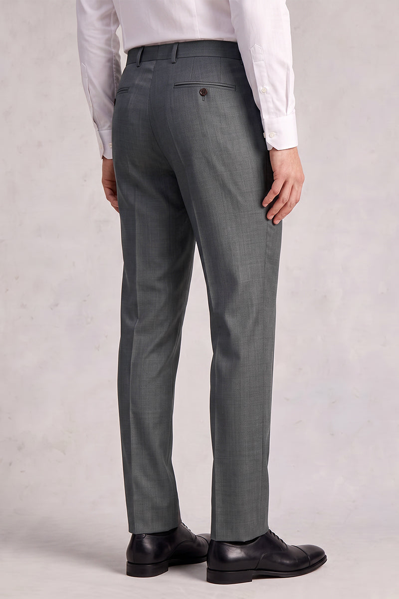Gray 50% Merino Wool Suit Trousers