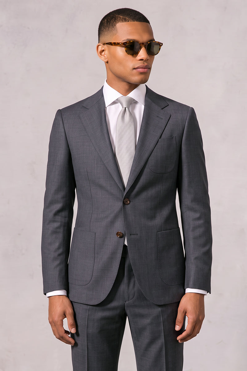 Gray 50% Merino Wool Suit