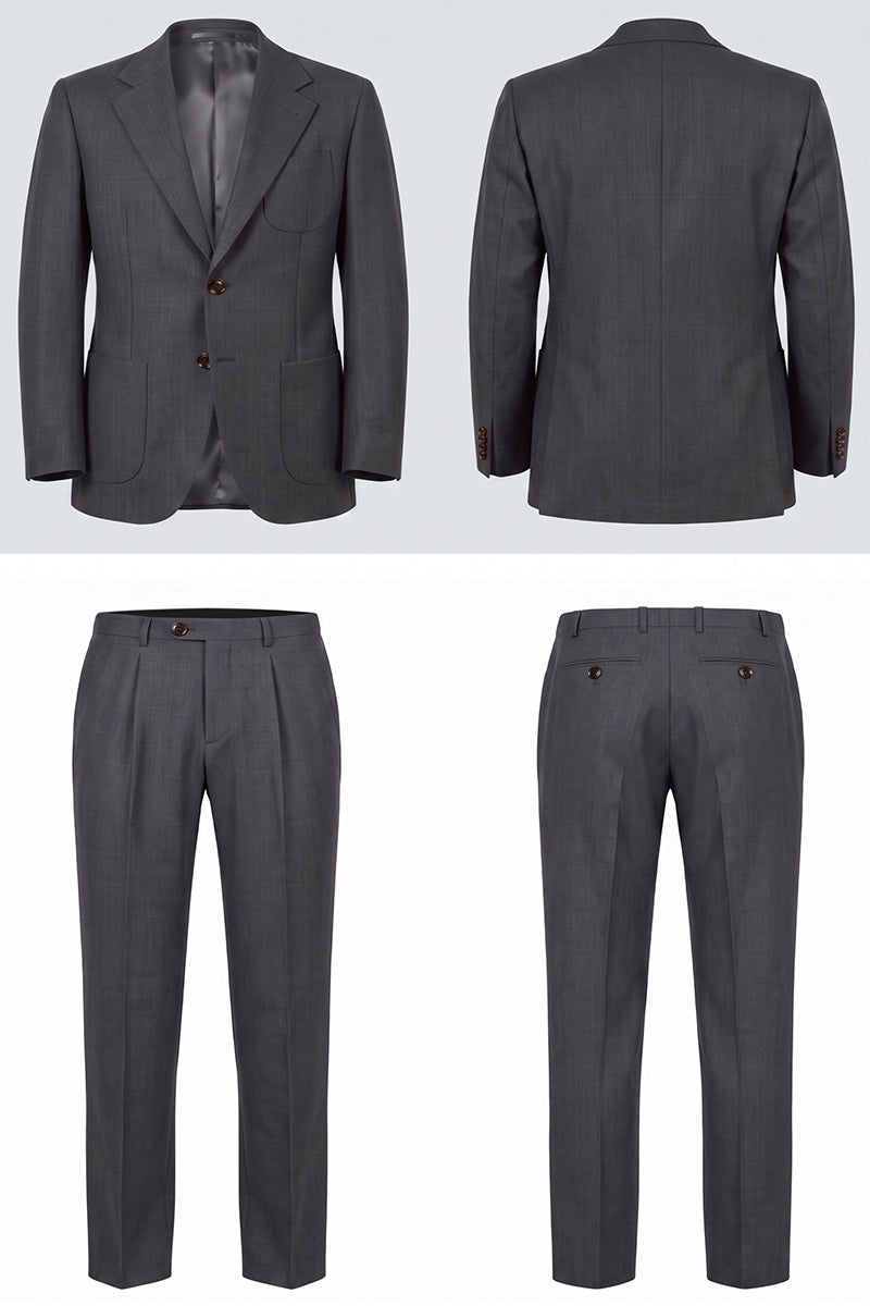 Traje de lana merina gris