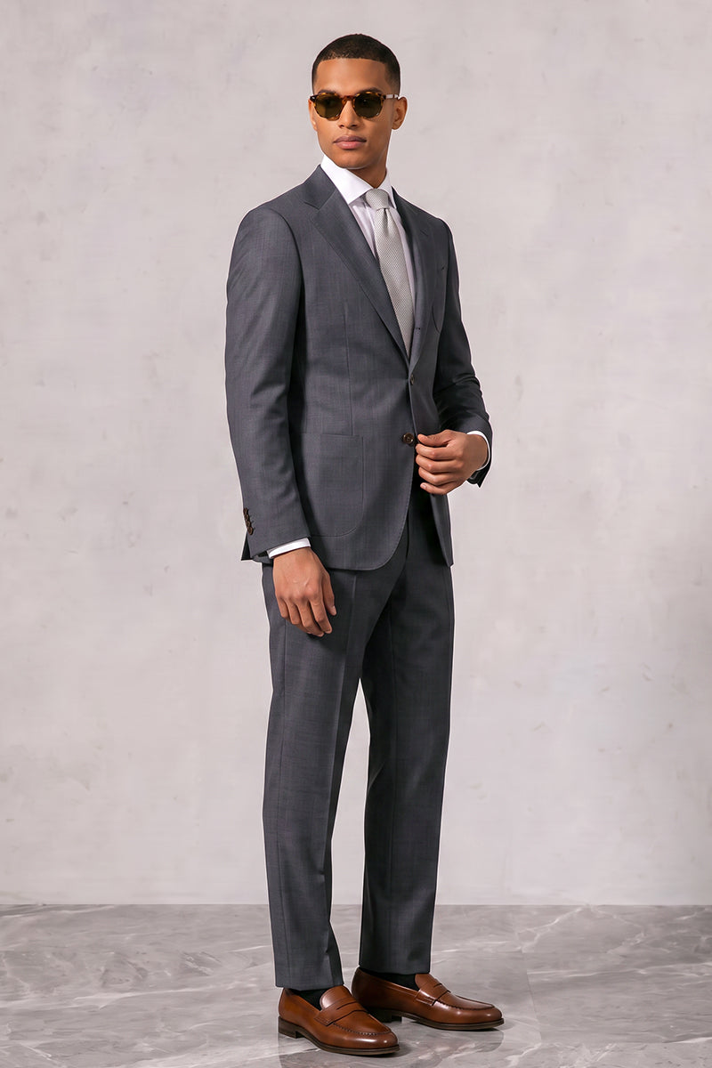 Traje de lana merina gris