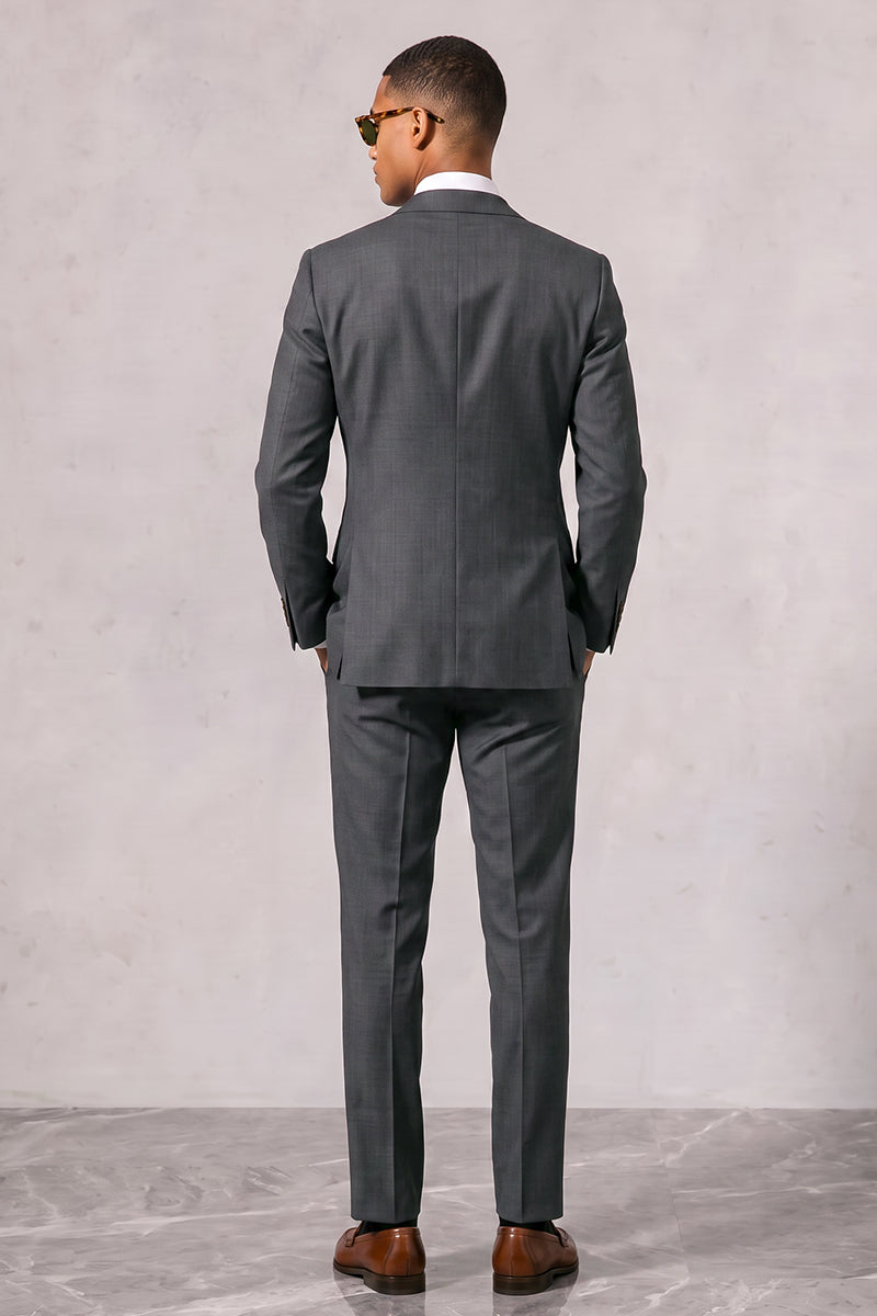 Traje de lana merina gris