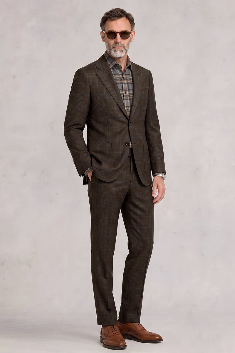 Brown 60% Merino Wool Suit