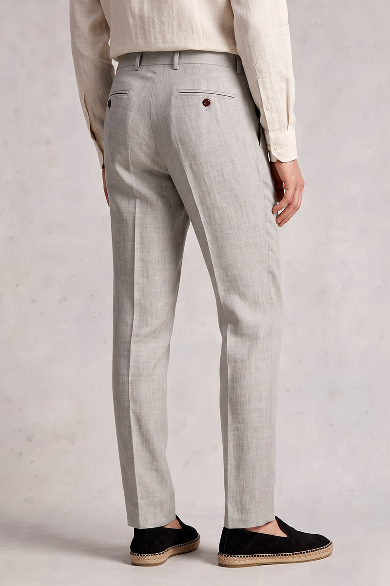 Gray 50% Tencel Wool Suit Trousers