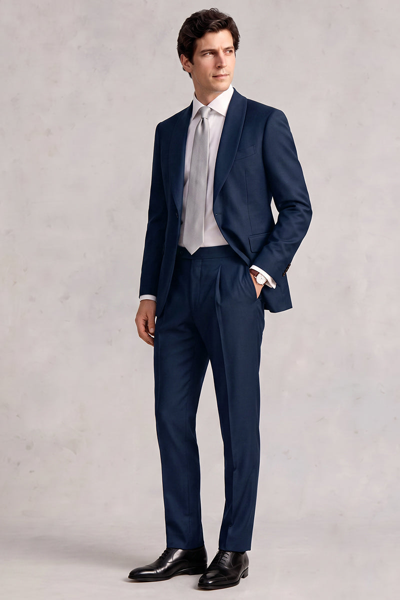 Blue 50% Merino Wool Suit