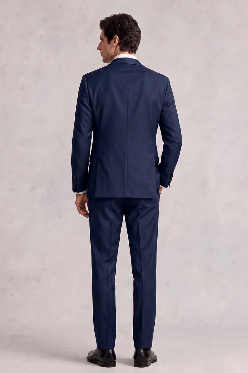 Traje de lana merina azul