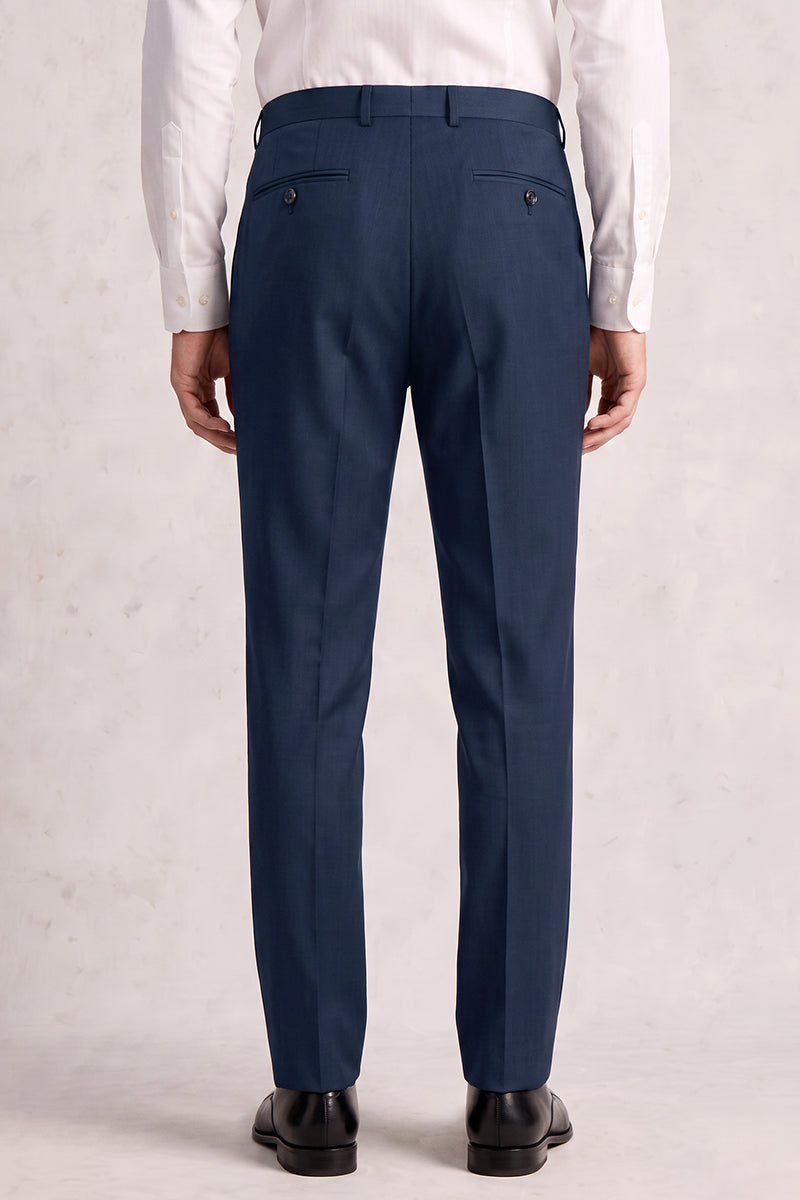 Pantaloni da completo blu in lana merino