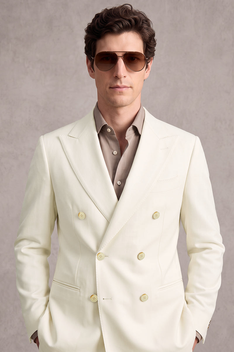 White 50% Merino Wool Suit