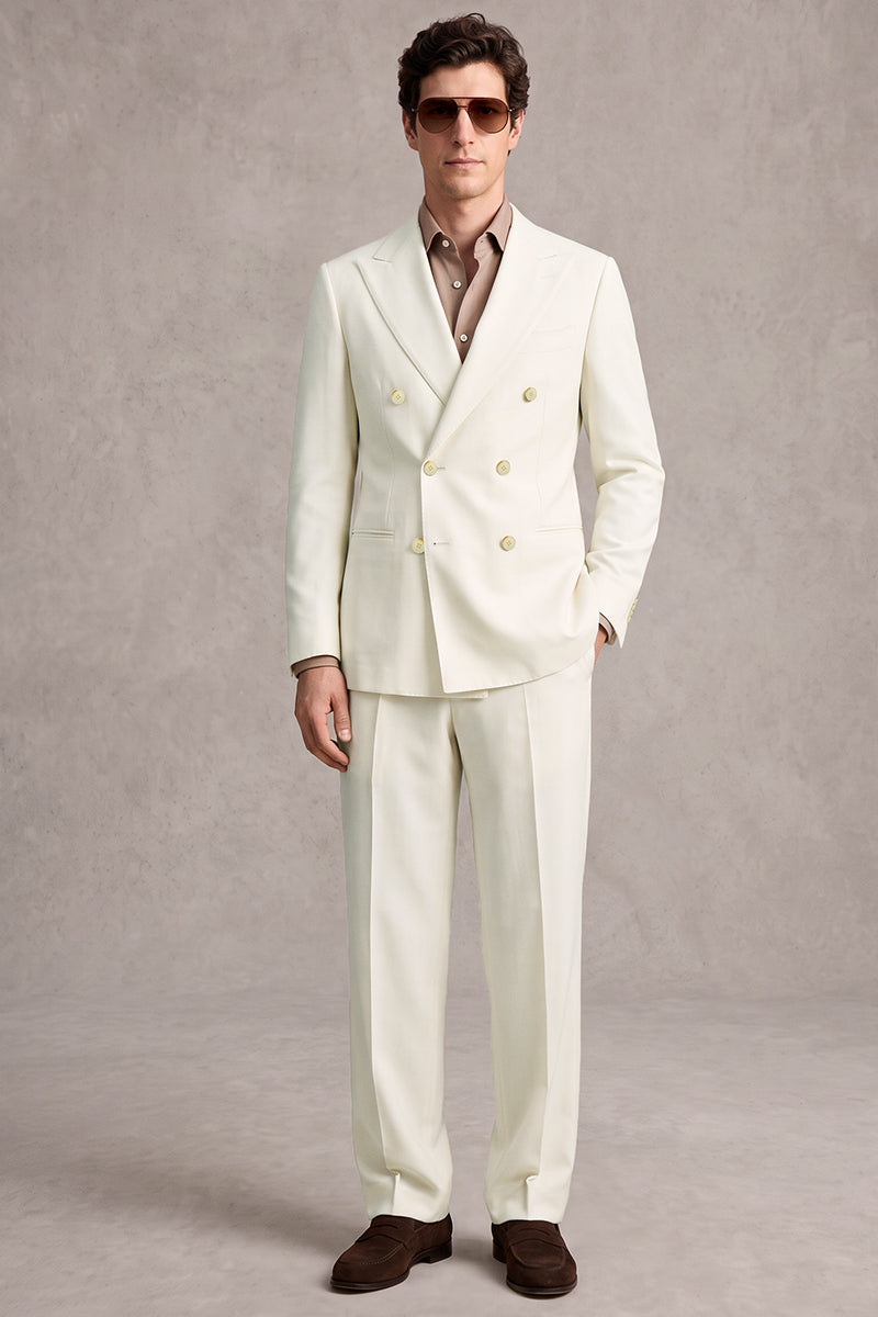 White 50% Merino Wool Suit
