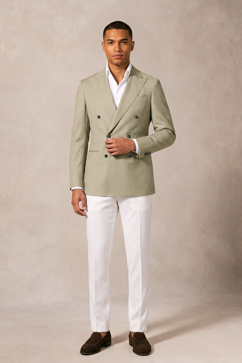 Green 50% Merino Wool Blazers