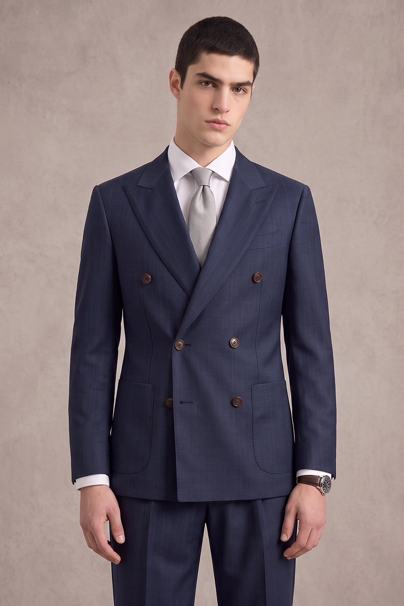 Blue 50% Merino Wool Suit