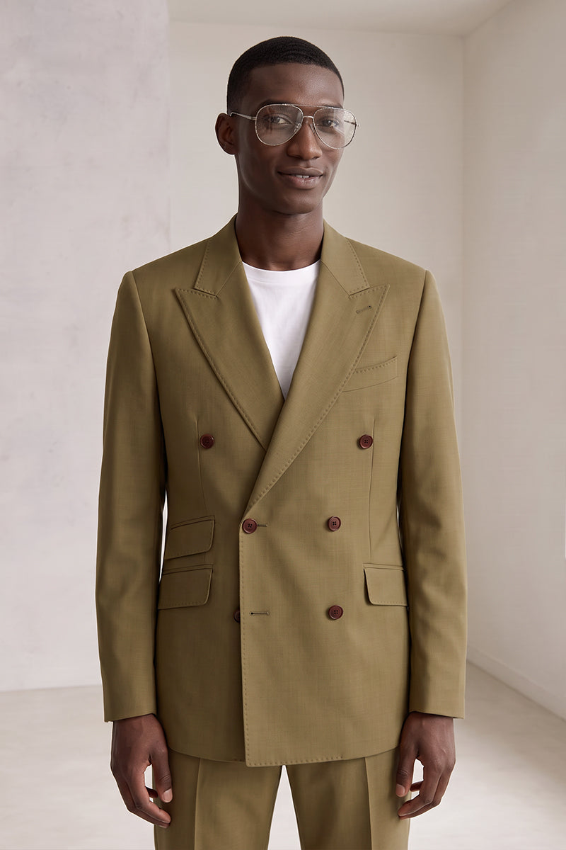 Khaki 50% Merino Wool Suit