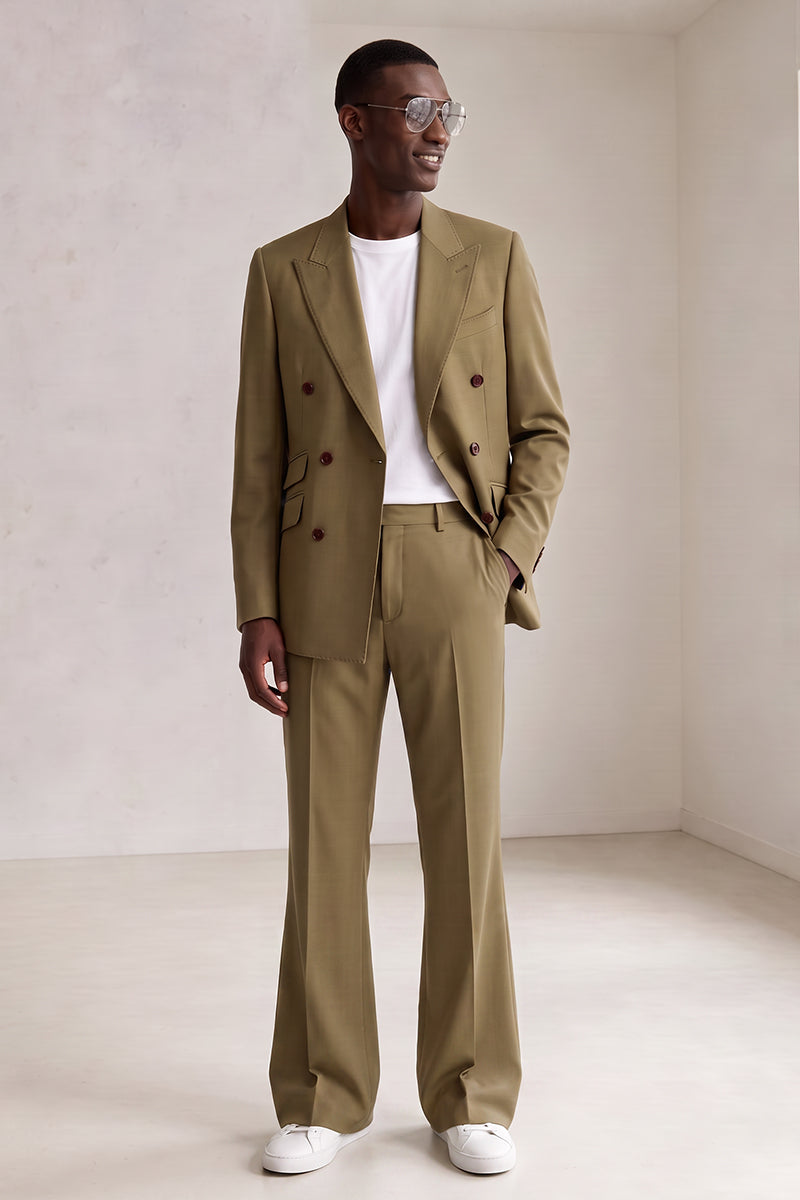Khaki 50% Merino Wool Suit
