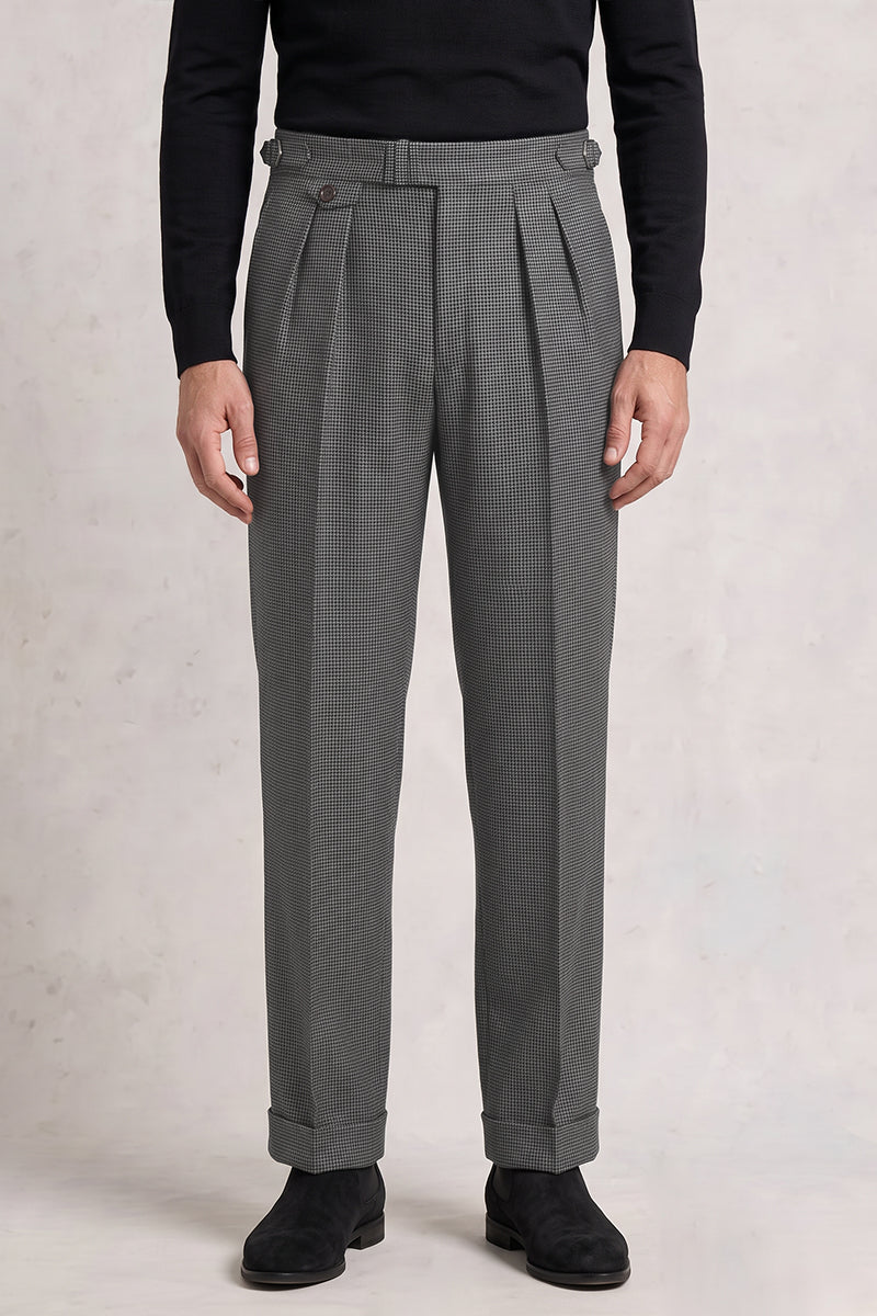 Gray 50% Merino Wool Suit Trousers