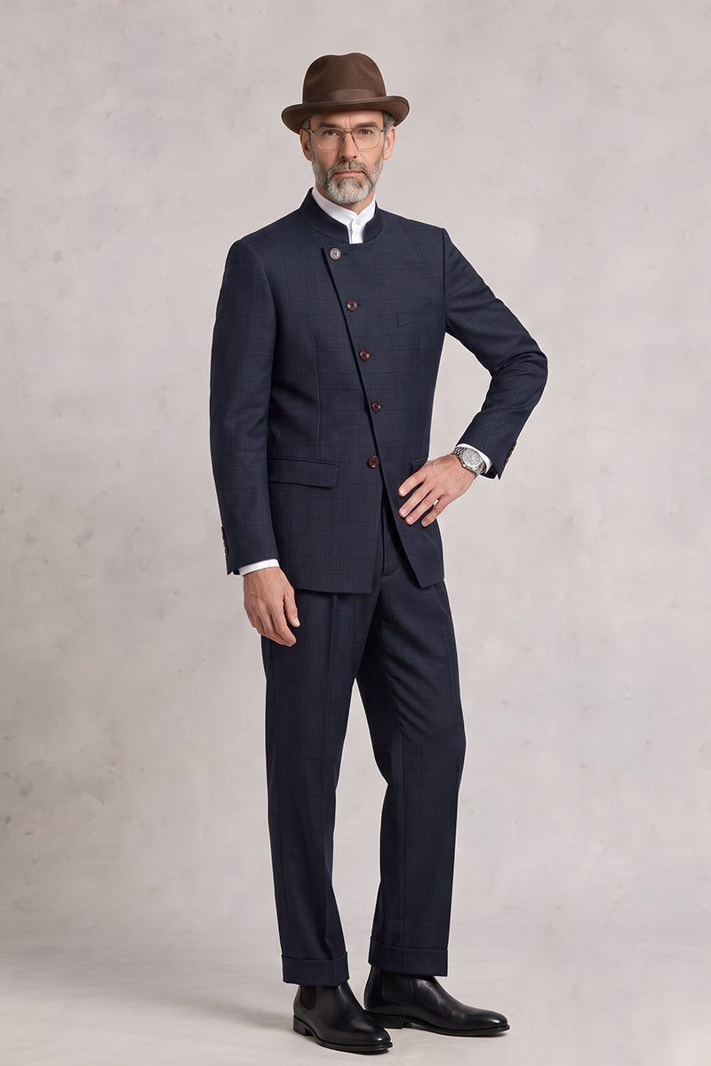 Blue 50% Merino Wool Suit