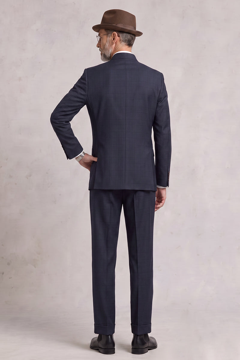 Traje de lana merina azul