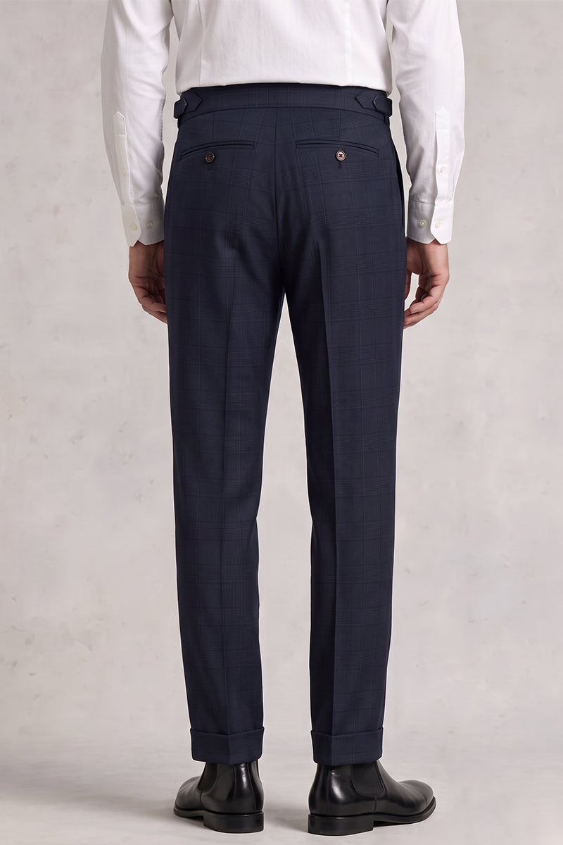 Pantalon de costume en laine mérinos bleu