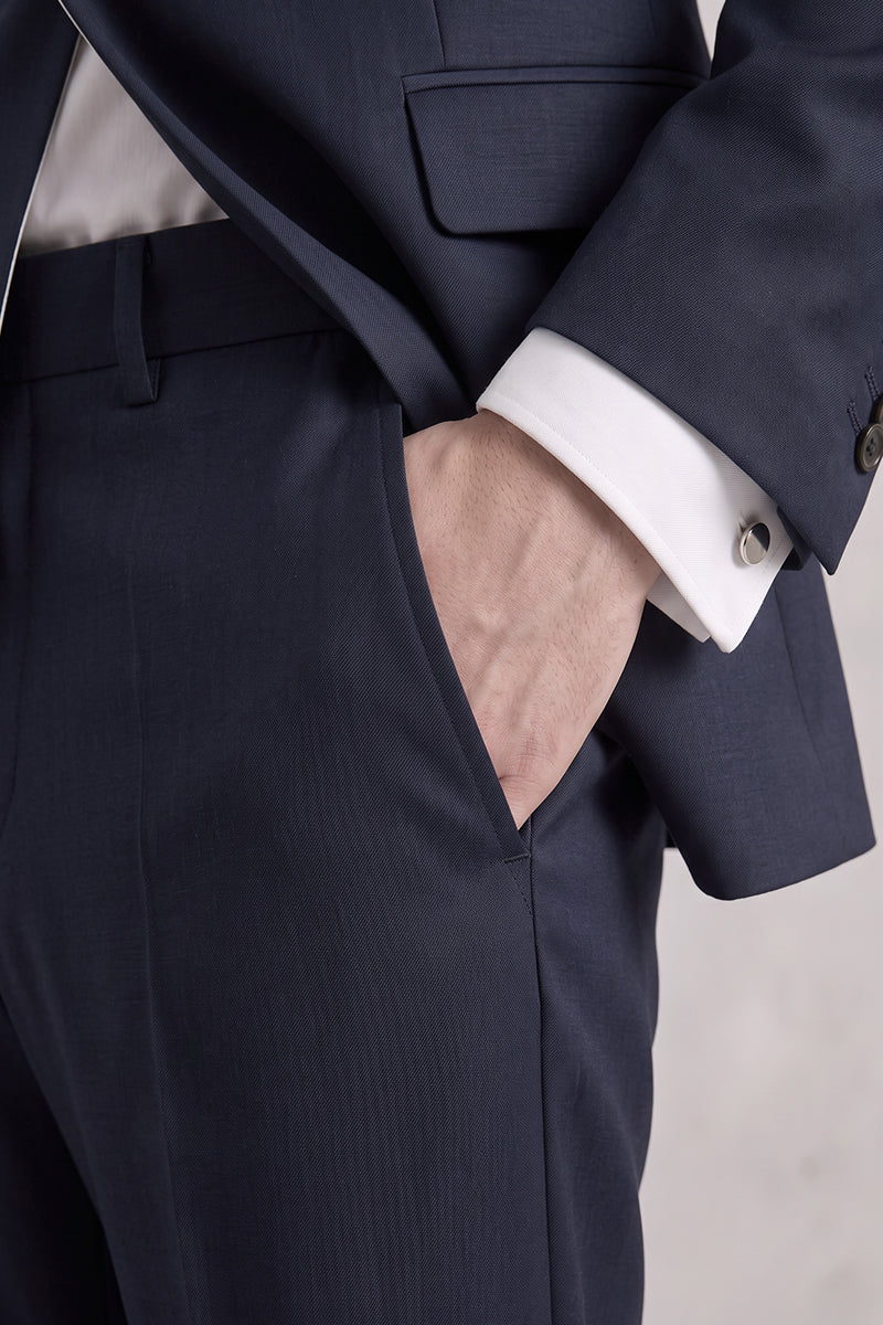 Blue 50% Merino Wool Suit