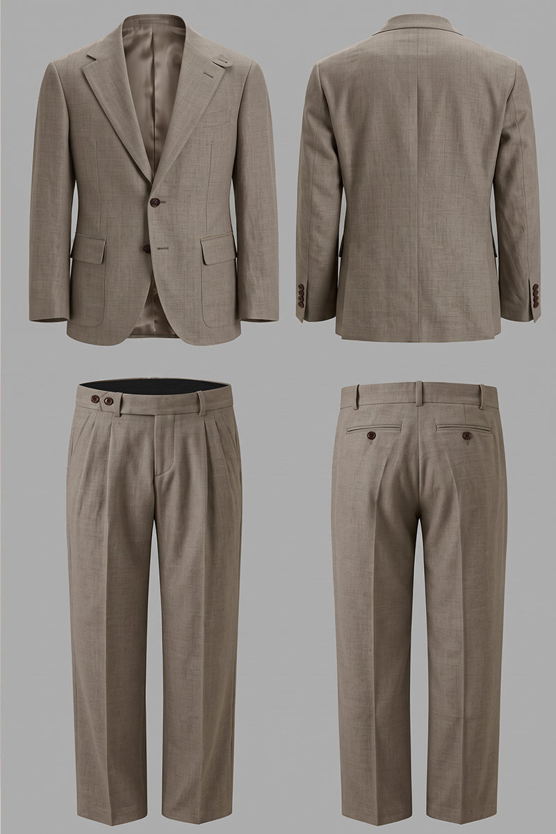 Brown 50% Tencel Wool Suit