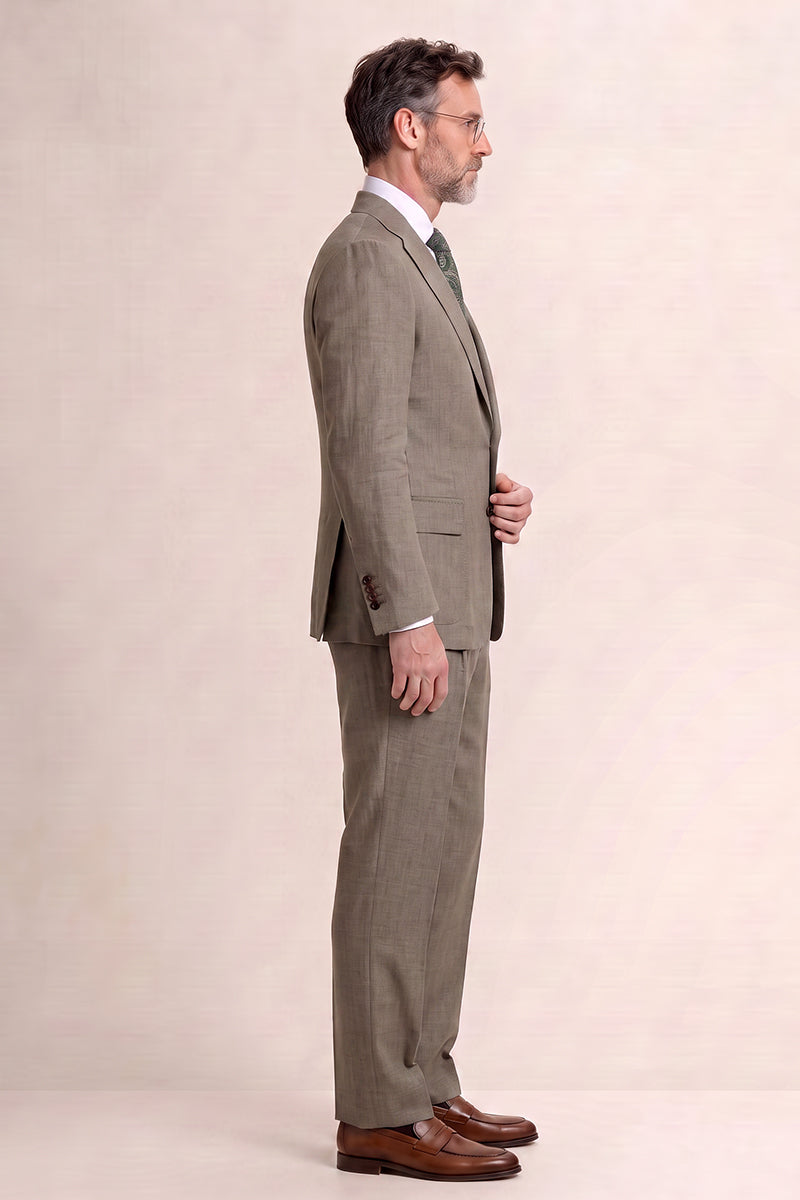 Brown 50% Tencel Wool Suit