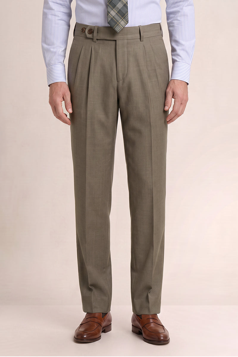 Brown 50% Tencel Wool Suit Trousers