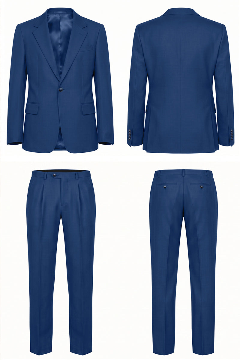 Traje de lana australiana fina azul