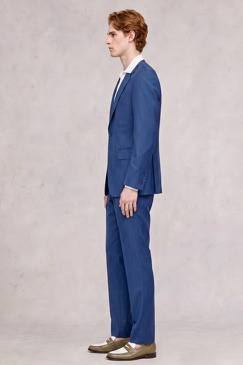 Traje de lana australiana fina azul
