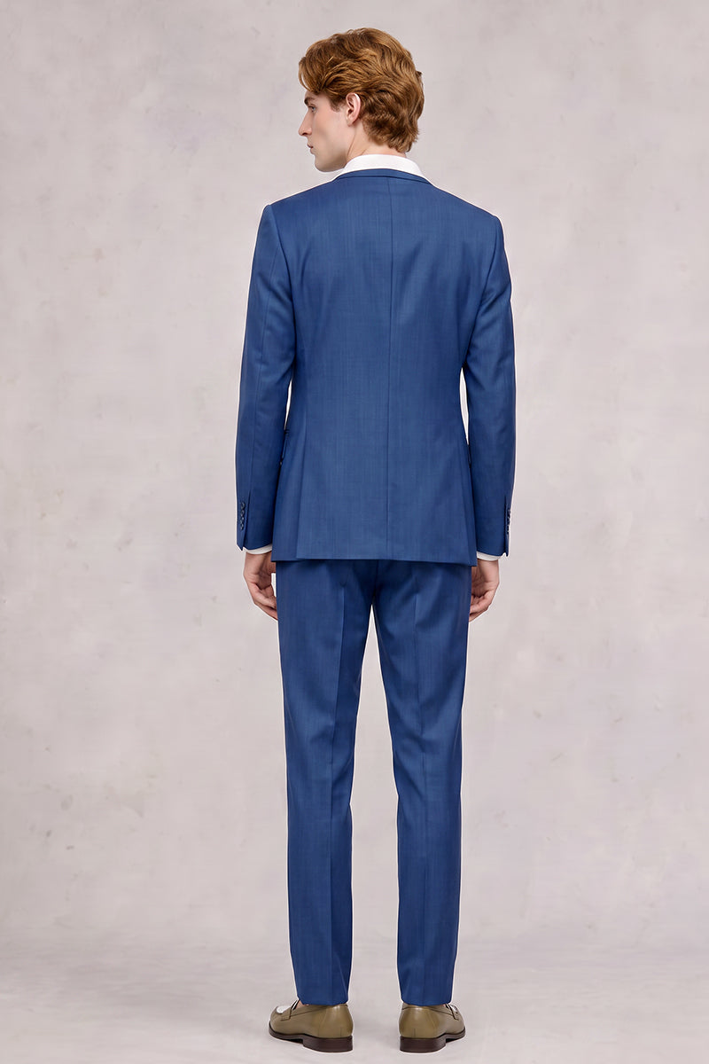 Traje de lana australiana fina azul