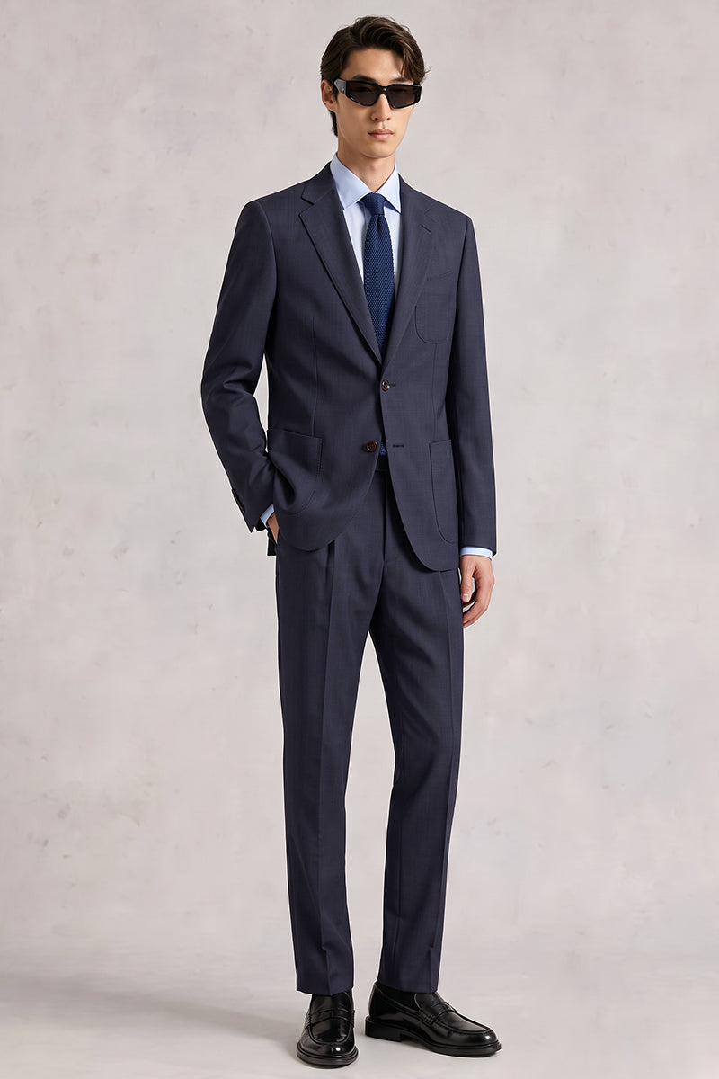 Blue 50% Merino Wool Suit
