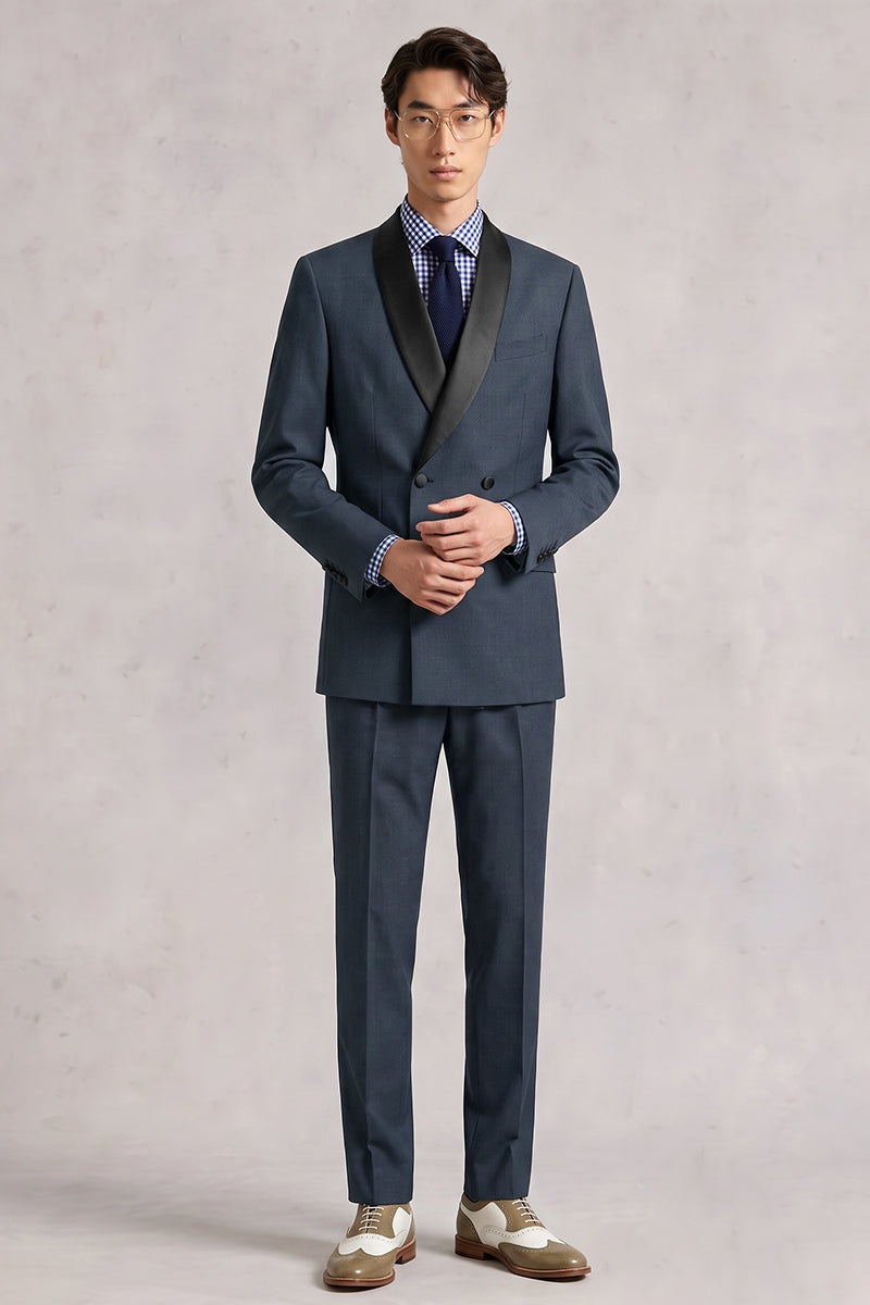 Blue 50% Merino Wool Suit
