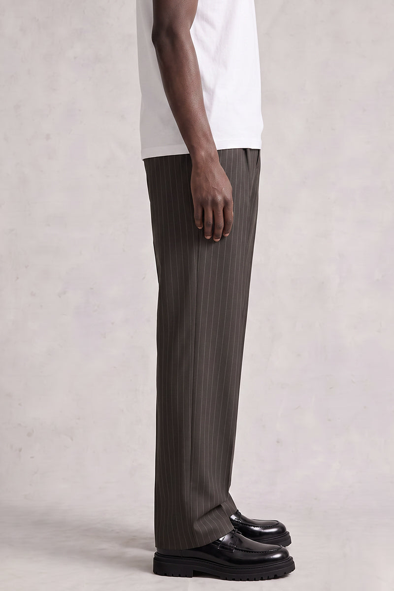Brown 50% Merino Wool Suit Trousers