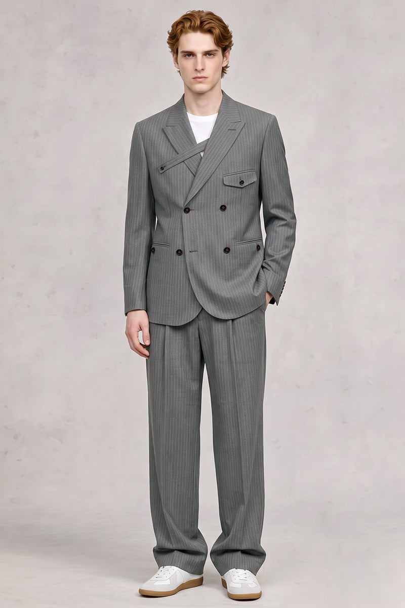 Gray 50% Merino Wool Suit