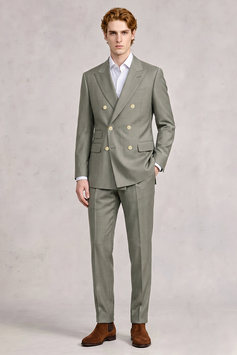 Costume en laine fine d’Australie vert