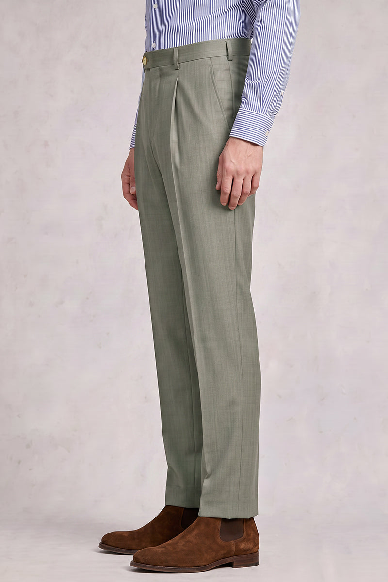 Pantalones de traje de lana verde australiana